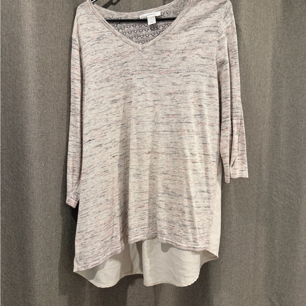 CJ Banks Heathered Long Sleeve Top
